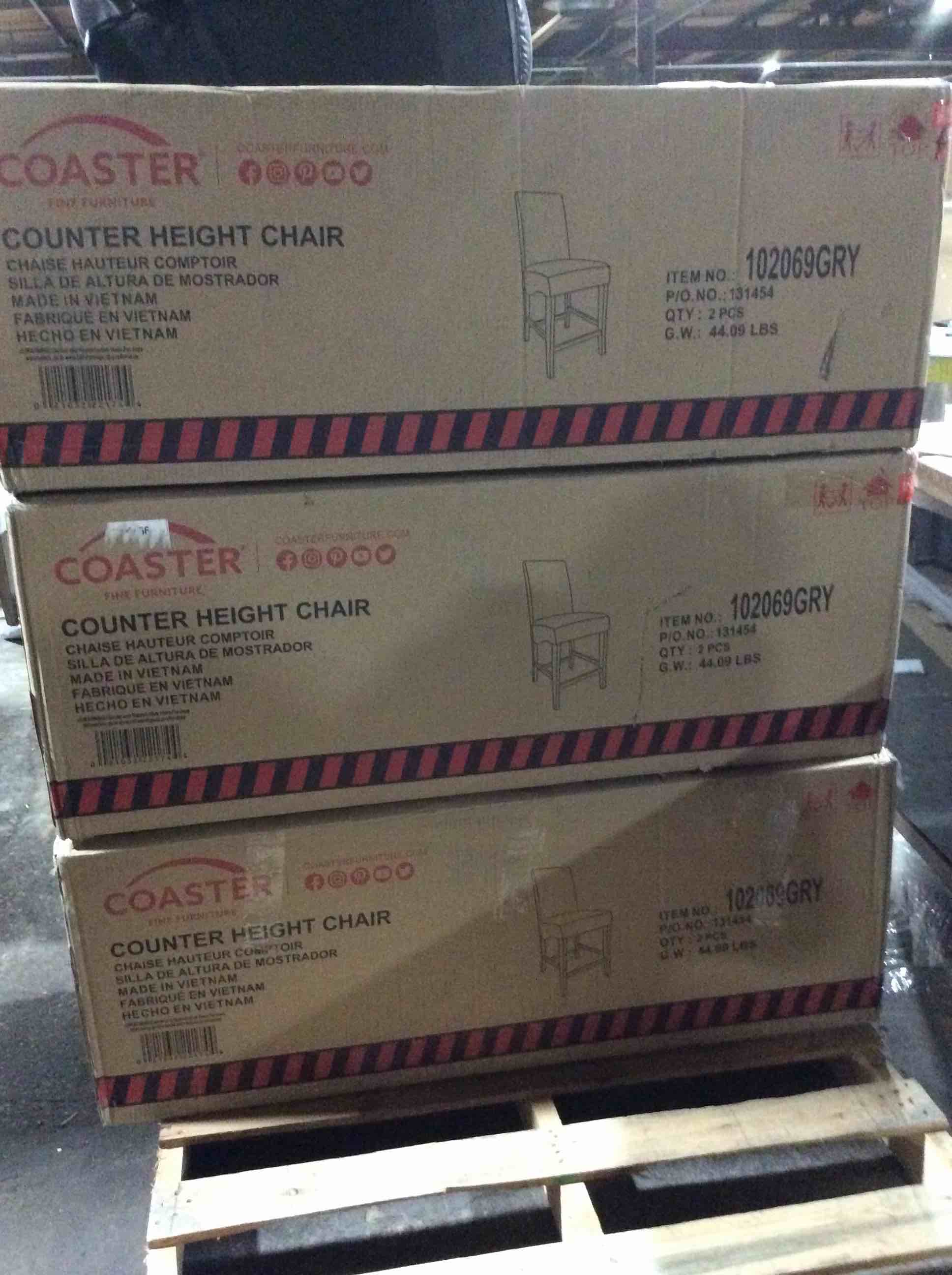 Condition photo showing Good Condition for set of 6 chairs coaster stanton counter height stool in gray set of 2 