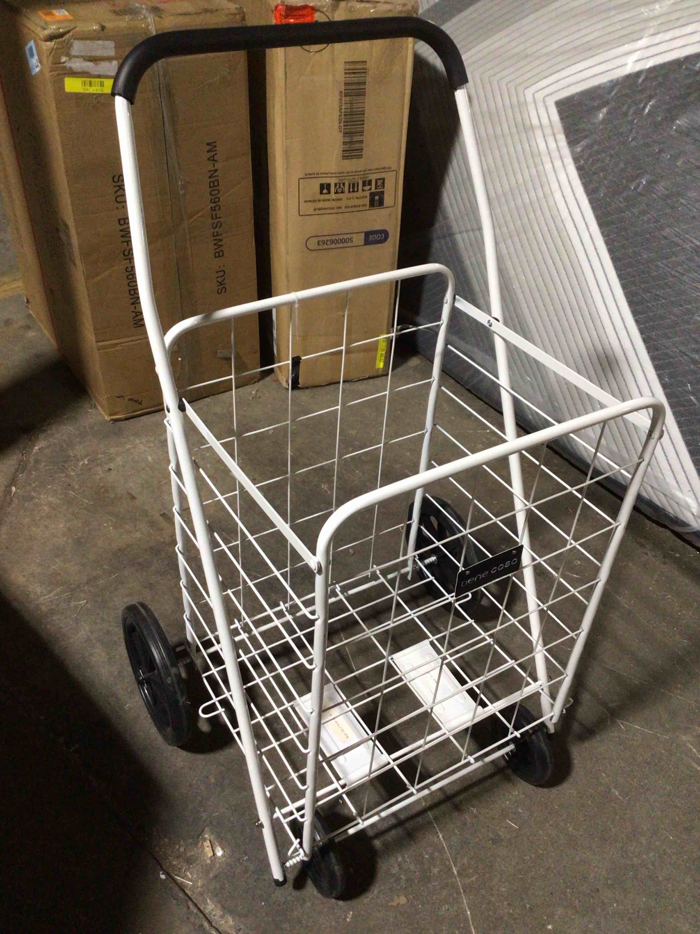Condition photo showing Good Condition for dbest products cruiser cart deluxe 2 - foldable shopping cart with wheels & brake system - heavy duty collapsible utility cart for groceries & laundry - holds 100 lbs - silver, alloy steel