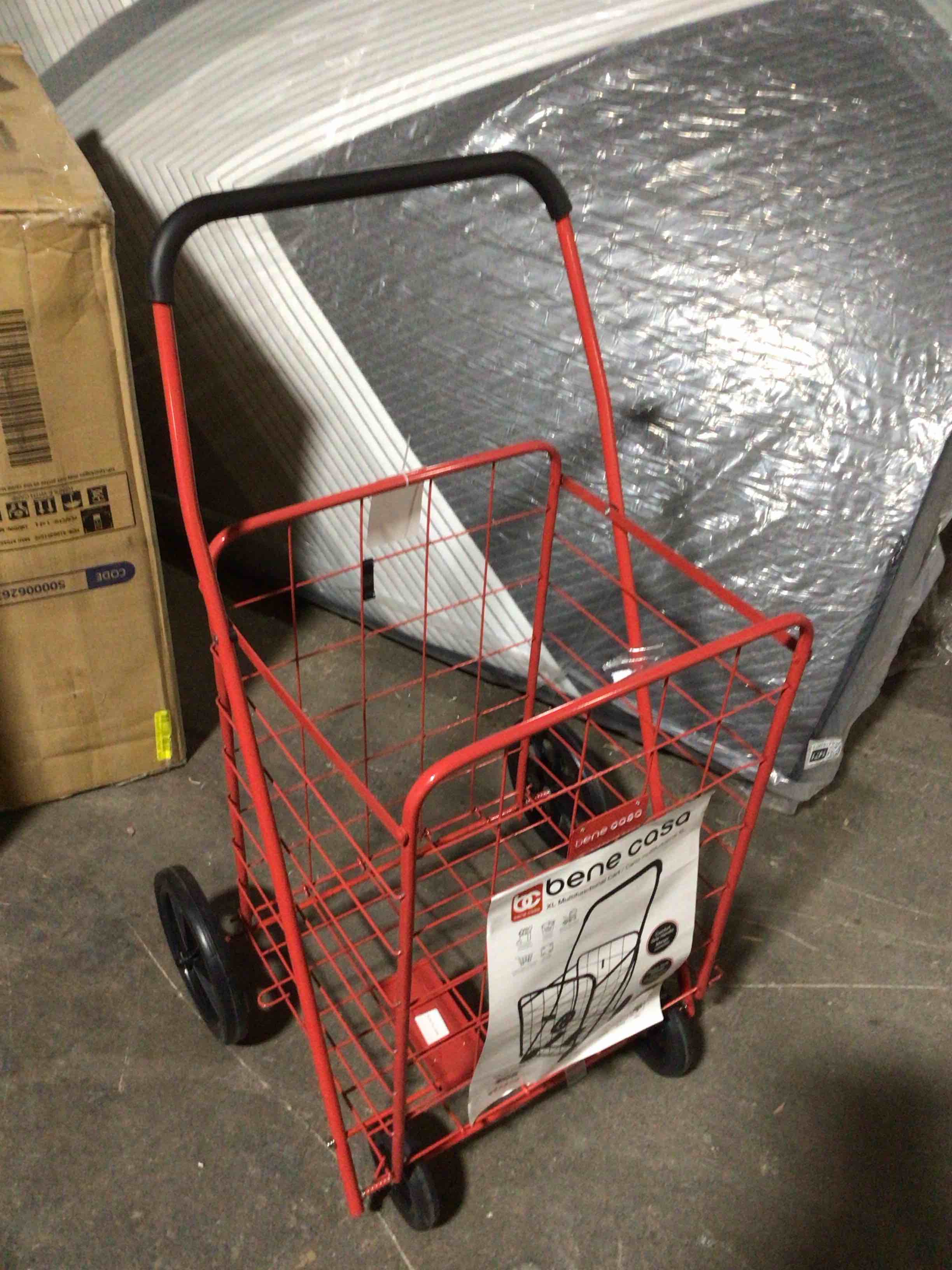 Condition photo showing Good Condition for dbest products cruiser cart deluxe 2 - foldable shopping cart with wheels & brake system - heavy duty collapsible utility cart for groceries & laundry - holds 100 lbs - silver, alloy steel