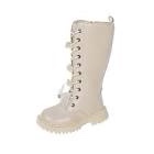eltusu riding boots for little girls, waterproof winter thermal shoes with non-slip laces 