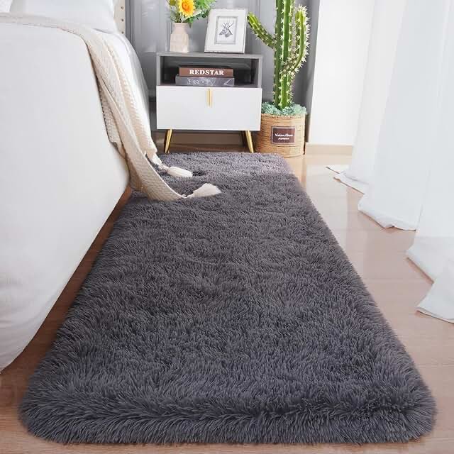 chicrug soft runner rugs for bedroom living room plush fluffy rugs 2x6 feet, shag furry area rug carpet non shedding for nursery children kids girls room home decorative