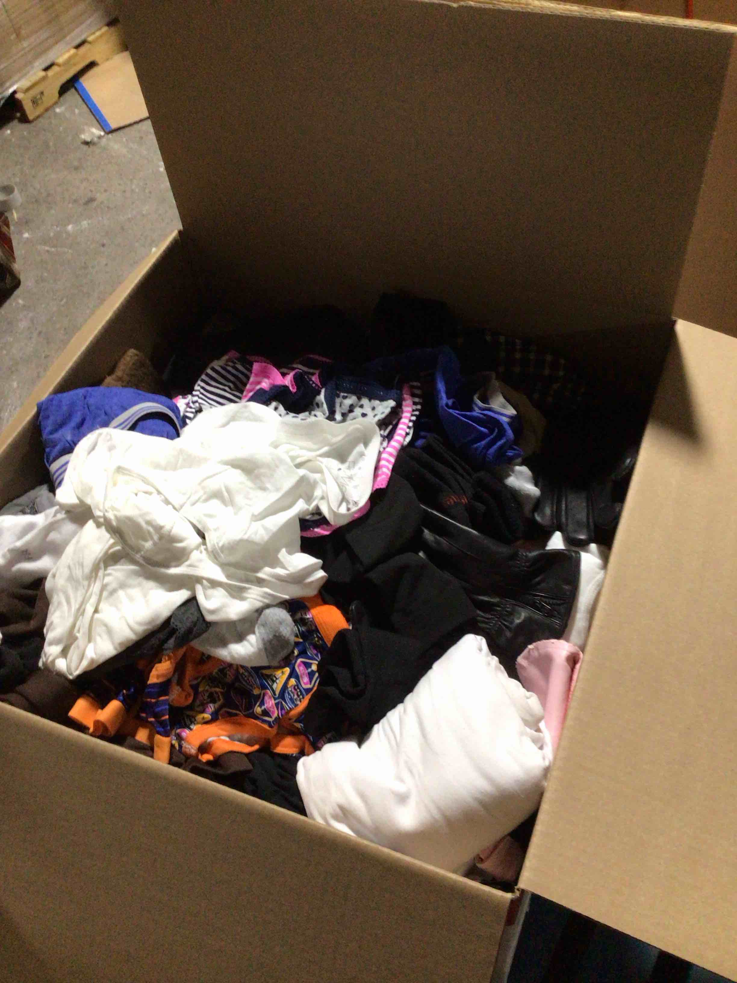 Condition photo showing New/Like New for box lot of new clothes (50pcs)