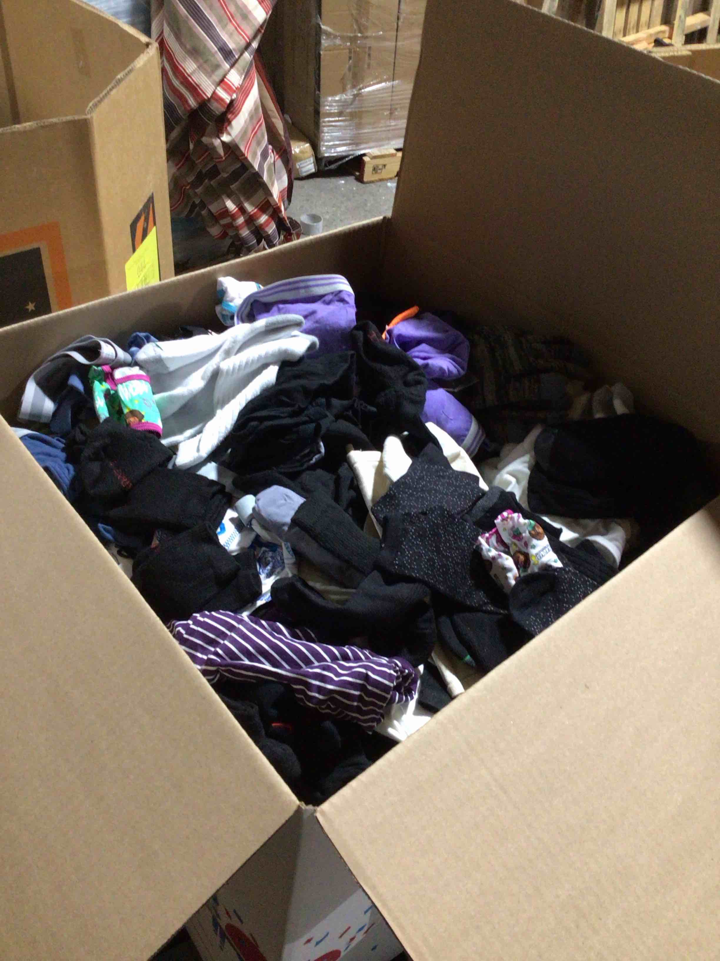 Condition photo showing New/Like New for box lot of new clothes (50pcs)