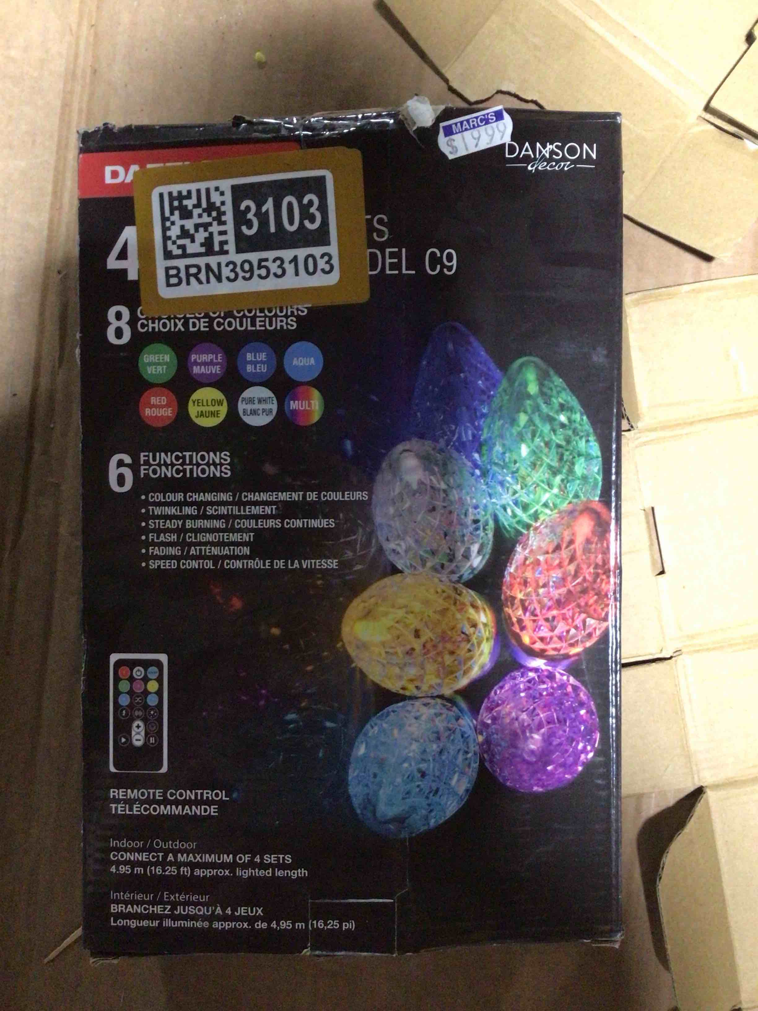 Condition photo showing Good Condition for dynamic c9 christmas lights outdoor, 33ft 50 led smart rgb, app remote controlled, connectable waterproof music xmas eaves decoration