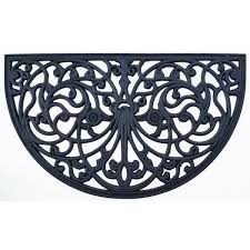 Pack of 5 Wrought Iron Half Round 30 in. x 18 in. Rubber Door Mat