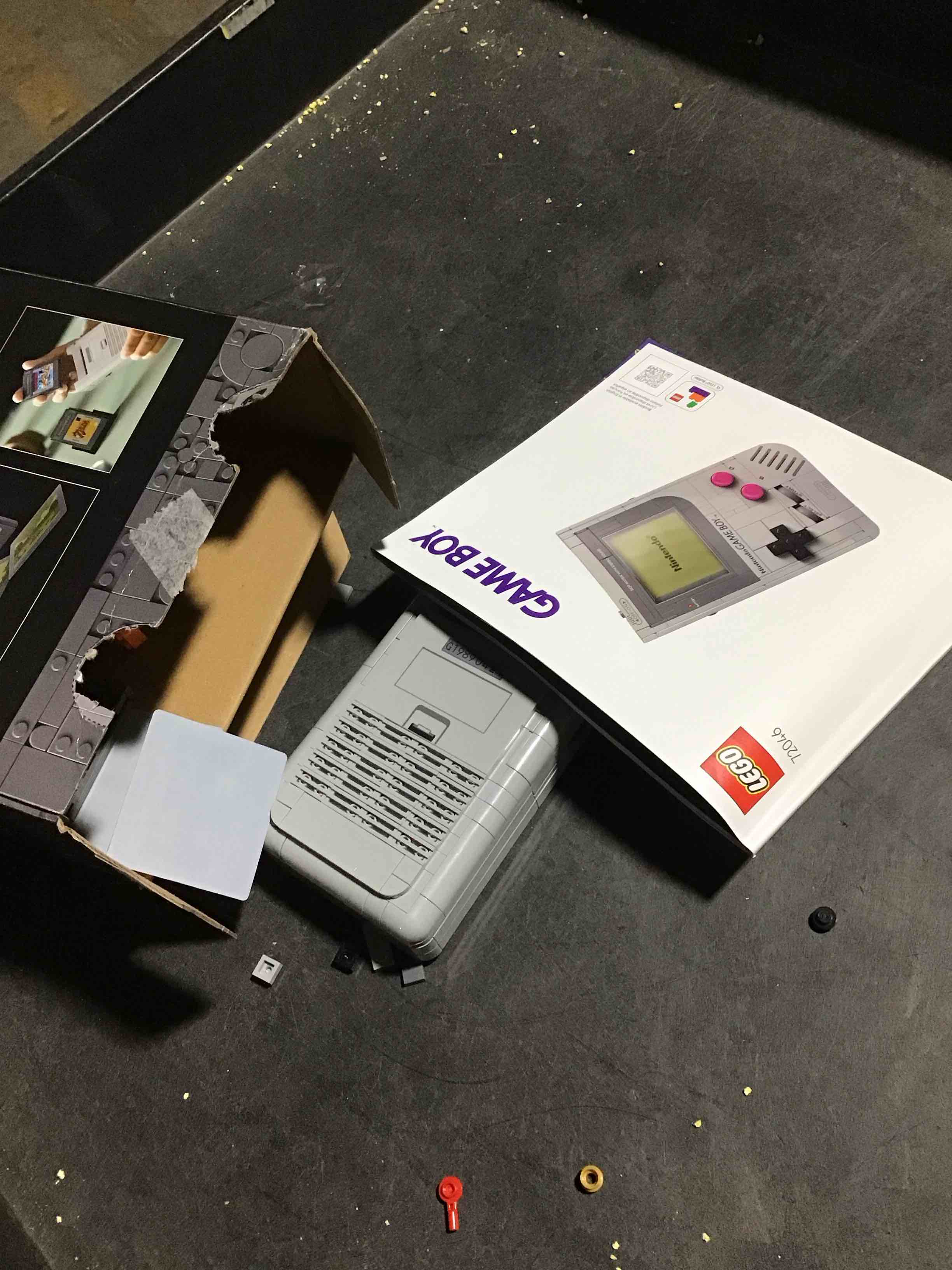 Condition photo showing As Is for lego super mario game boy - retro building sets for adults, ages 18+ - collectible model with game paks and display stand - birthday gifts for men & women - 72046