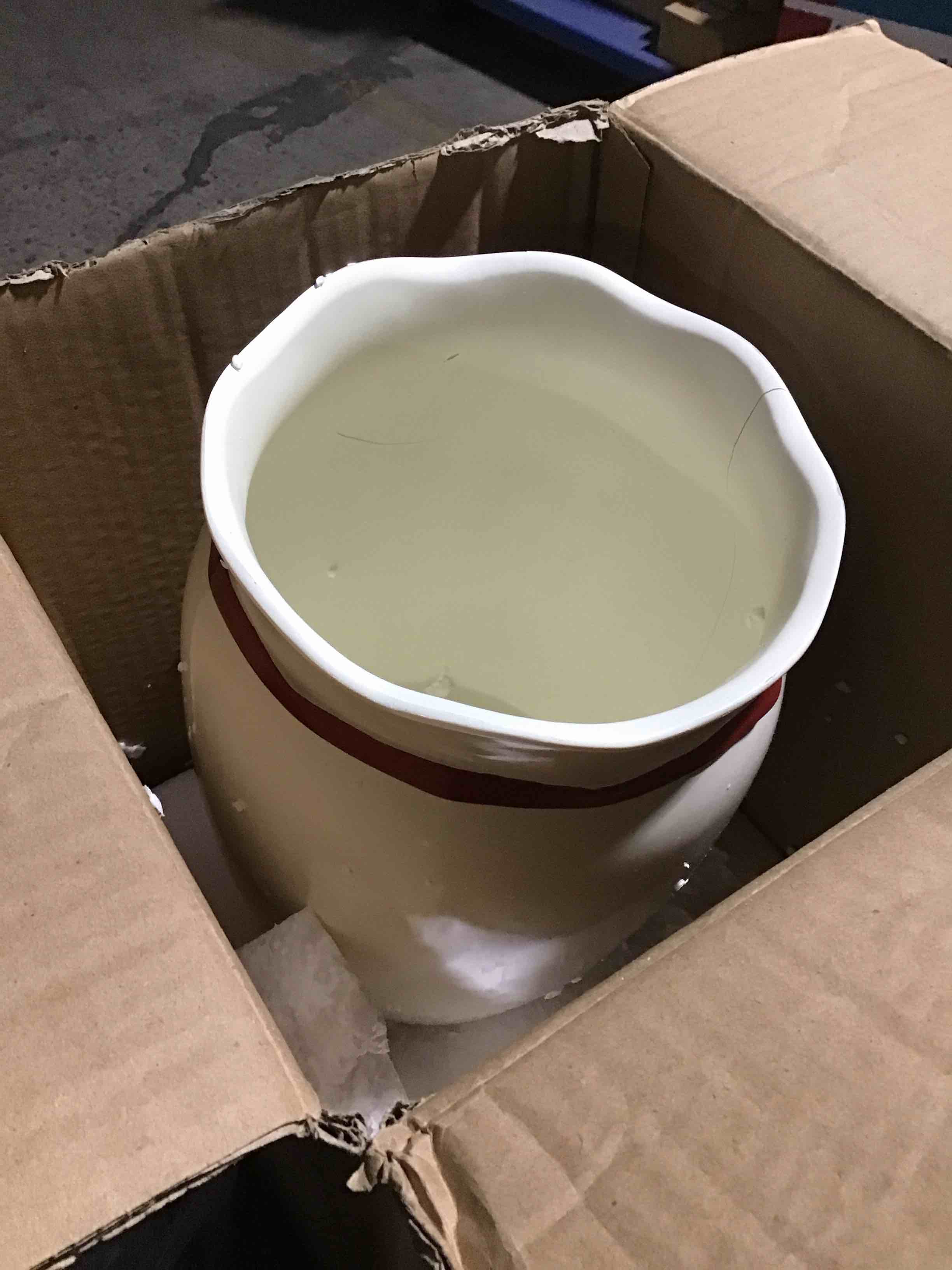 Condition photo showing As Is for spode - waste basket, decorative trash can, holiday home decor christmas tree
