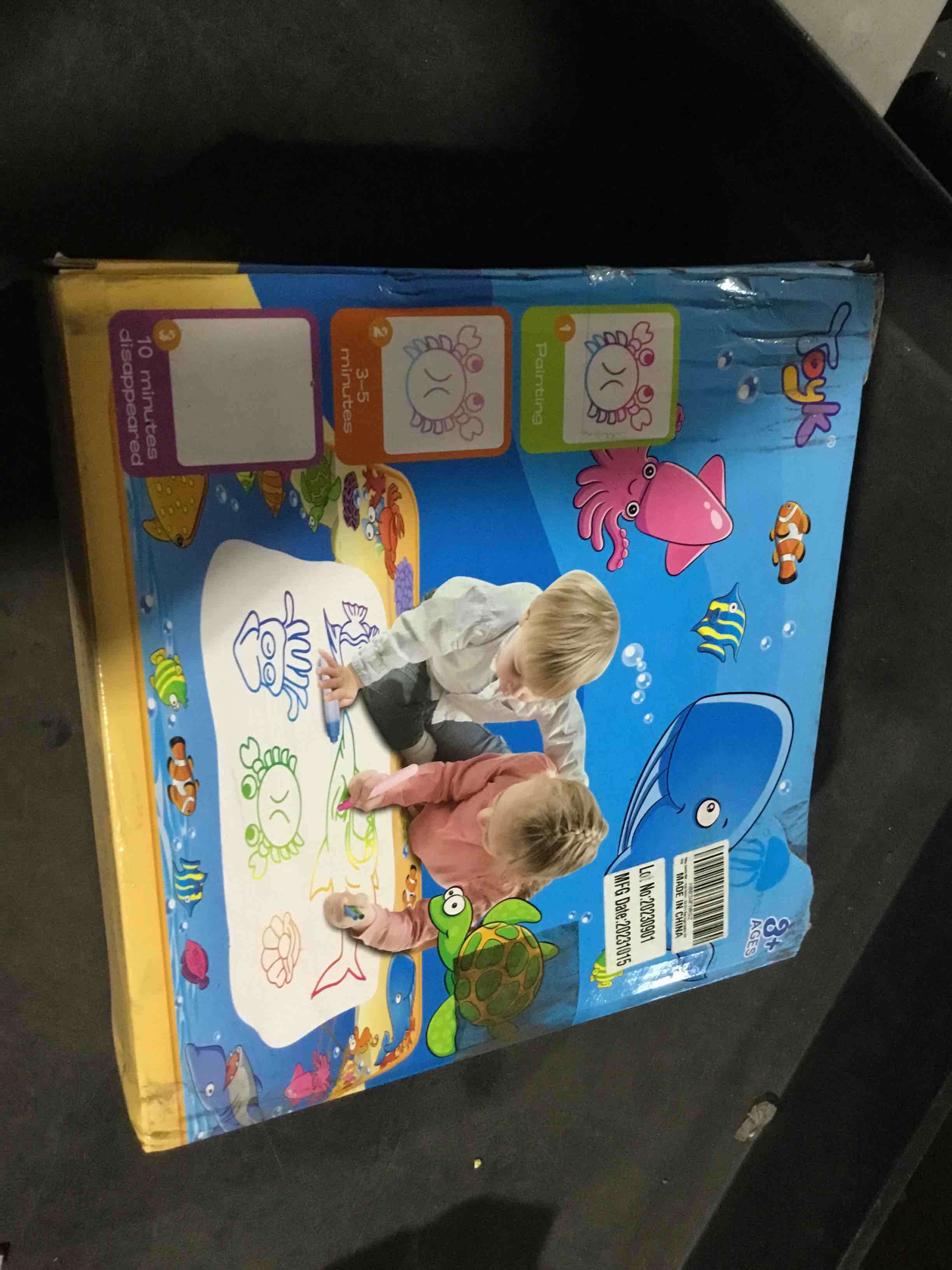 Condition photo showing New/Like New for water doodle mat - kids painting writing color doodle drawing mat toy bring magic pens educational toys for age 3 4 5 6 7 year old girls boys age toddler gift ocean