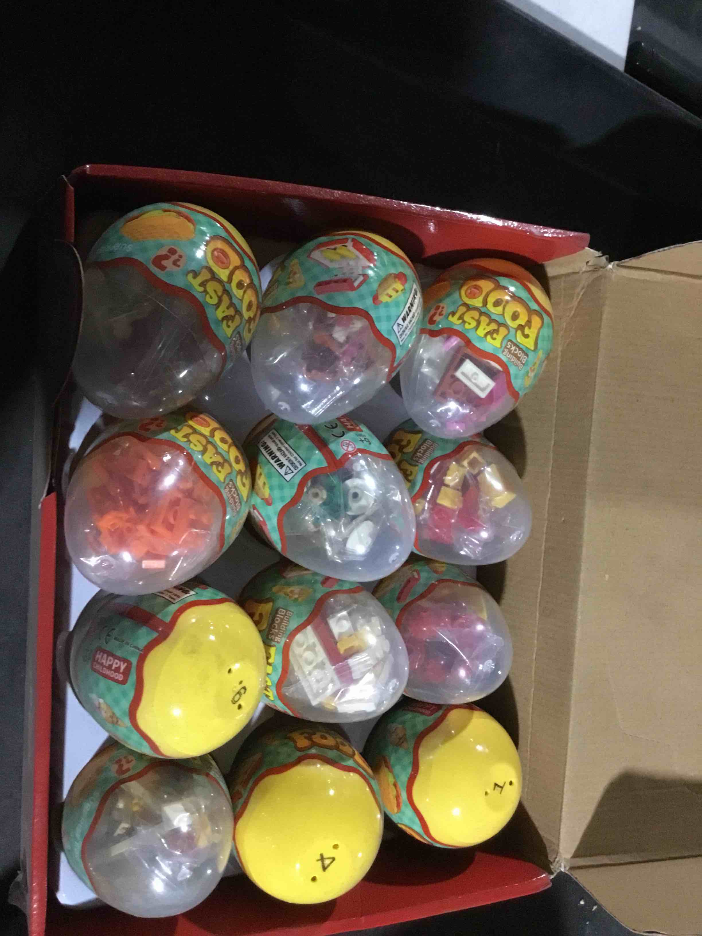 Condition photo showing New/Like New for wodmaz 12 packs fast food building blocks for kids boys girls easter gift easter basket stuffers fillers easter egg hunt