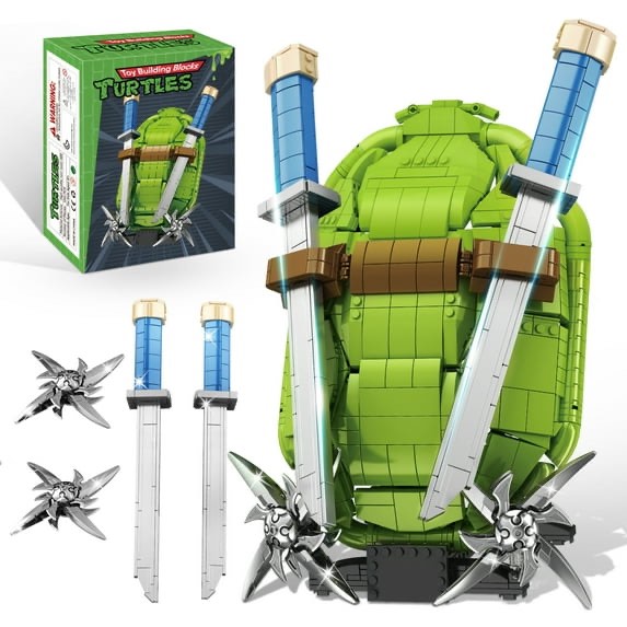  hero image 0 of turtle shell building blocks compatible with lego, turtle building block set for boy 8-12, ocean life building with detachable double swords and double darts, 1266pcs, 0 of 7     jorumo turtle shell building blocks compatible with lego, turtle building block set for boy 8-12, ocean life building with detachable double swords and double darts, 1266pcs