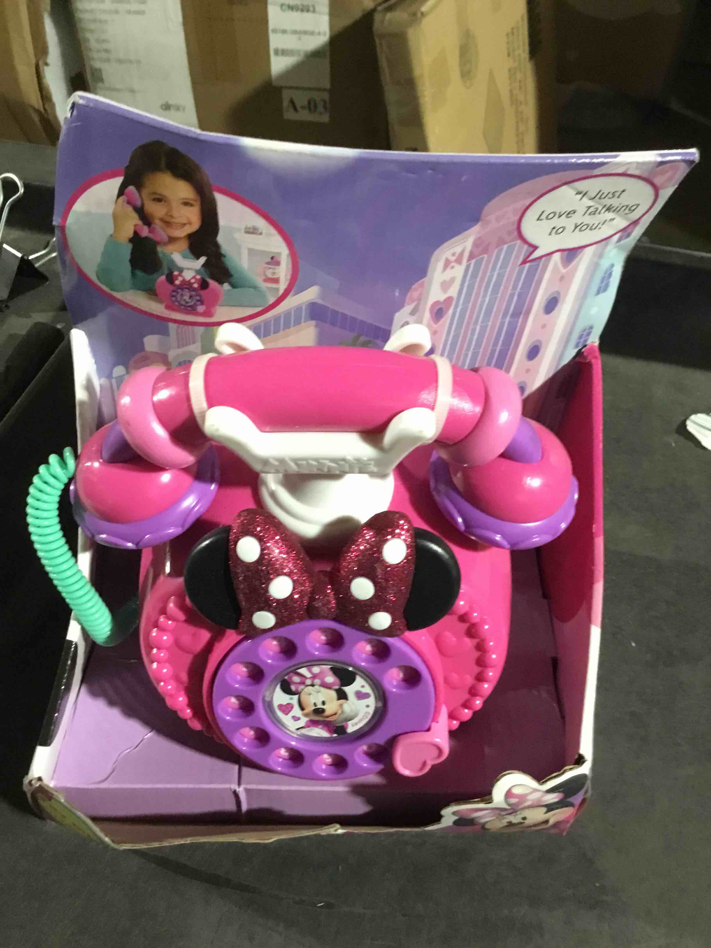 Condition photo showing Good Condition for disney junior minnie mouse ring me rotary phone