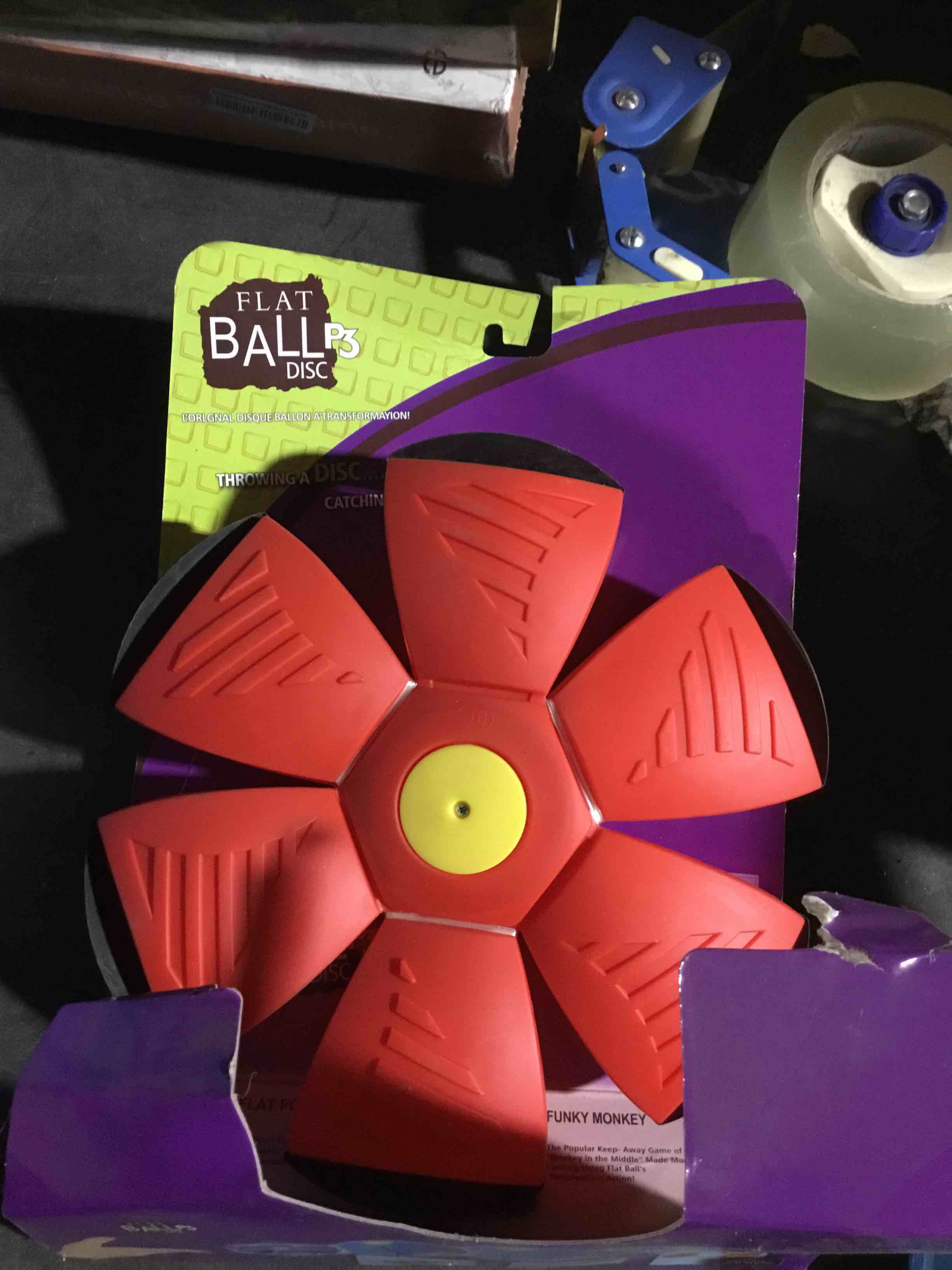 Condition photo showing Good Condition for ( color red )magic bouncing ball 6-light dual form – pop up, meta ball metaball transforming design – flying saucer bouncy – interactive bouncing balls for children dogs pets toys (blue)