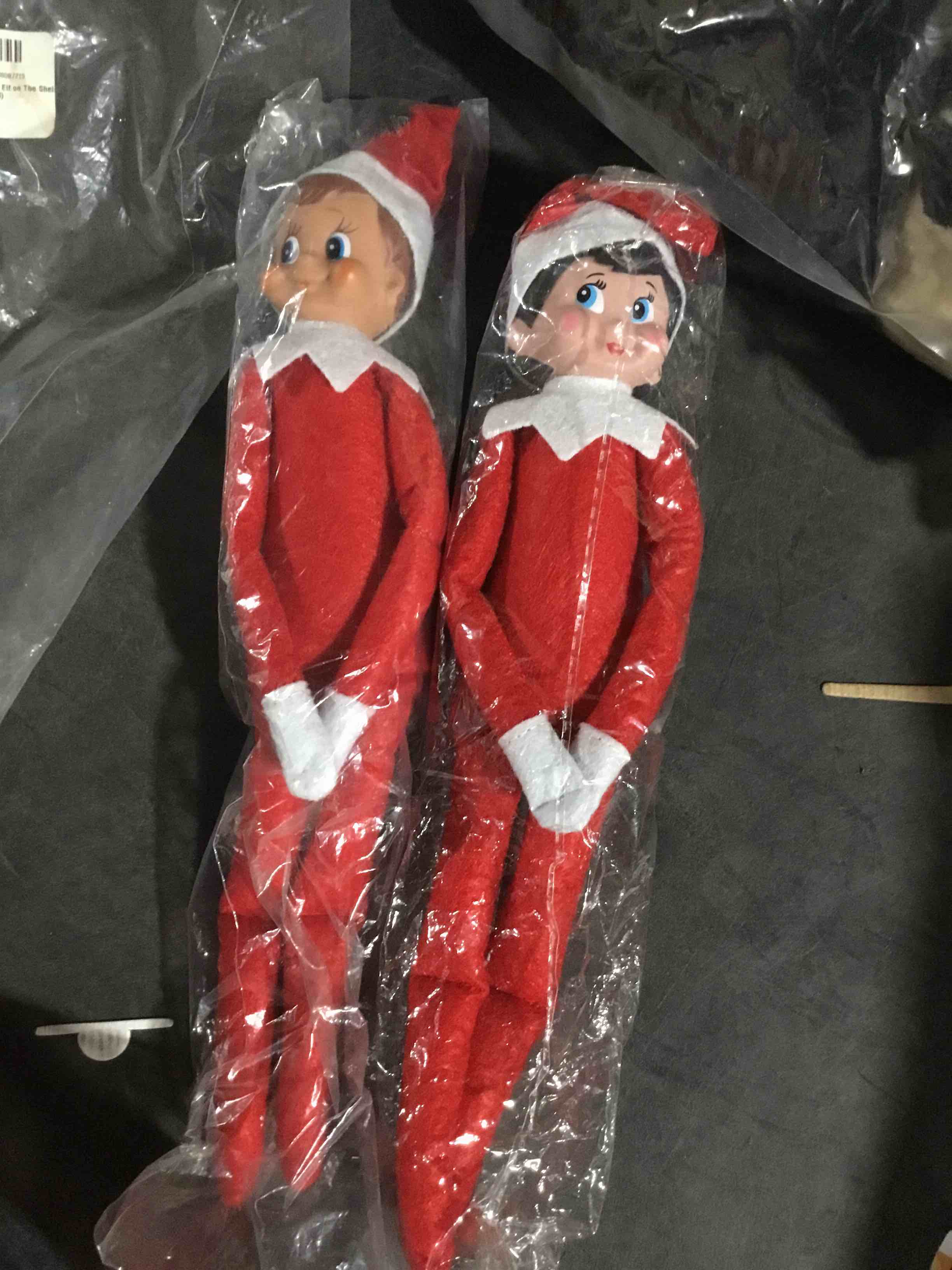 Condition photo showing New/Like New for 2019 elf on the shelf boy & girl dolls