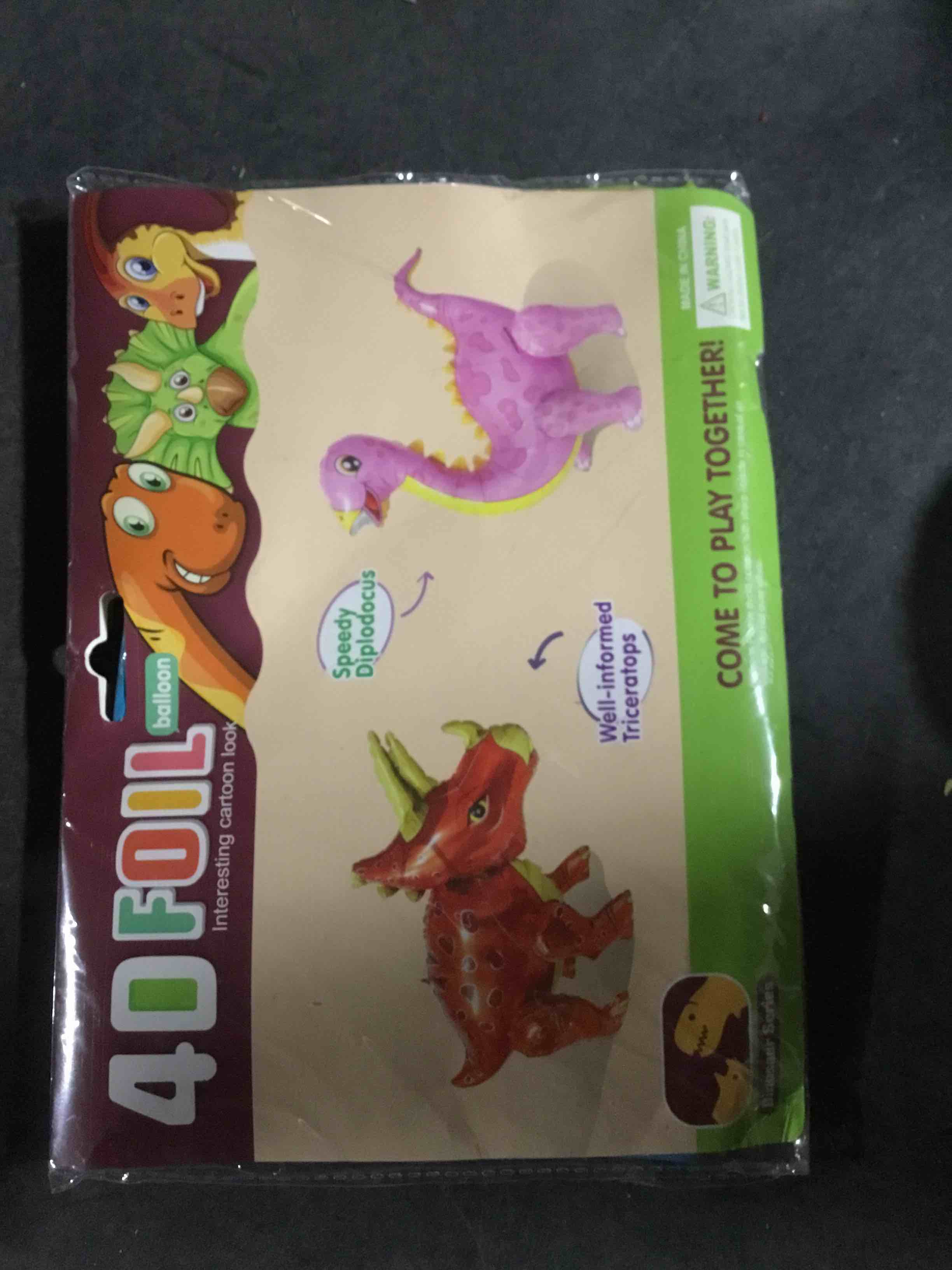 Condition photo showing New/Like New for 1 large 4d walking dinosaur foil balloon boy animal children dinosaur birthday forest party decoration (blue stegosaurus)