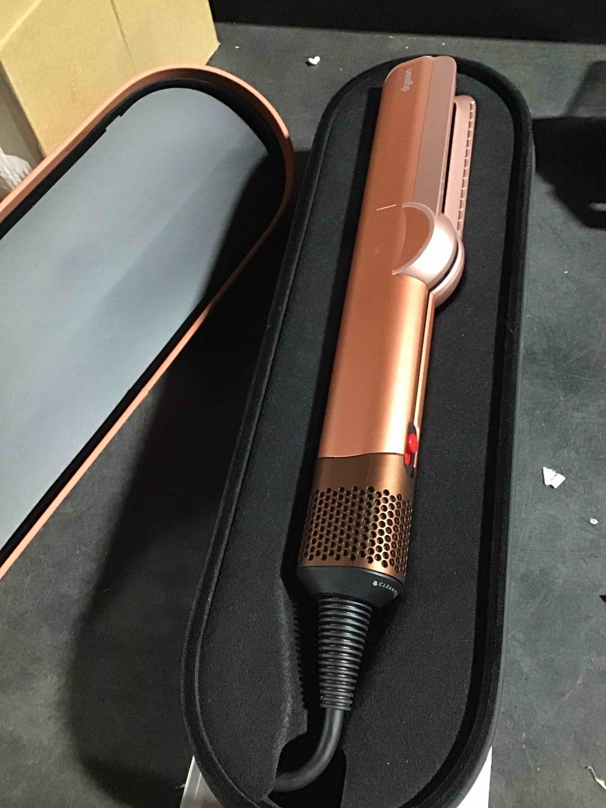 Condition photo showing Good Condition for dyson airstrait™ straightener, wet to dry hair straightener, no heat damage, no hot plates, all hair types amber silk