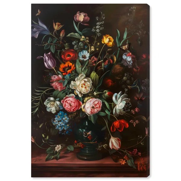 romantic blossom canvas floral vase  wall art by art remedy 24x32