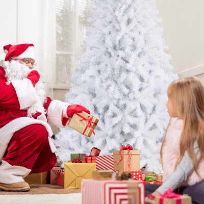 pre-lit Christmas tree with multicolored led lights of 9  color white 7.5 ft 