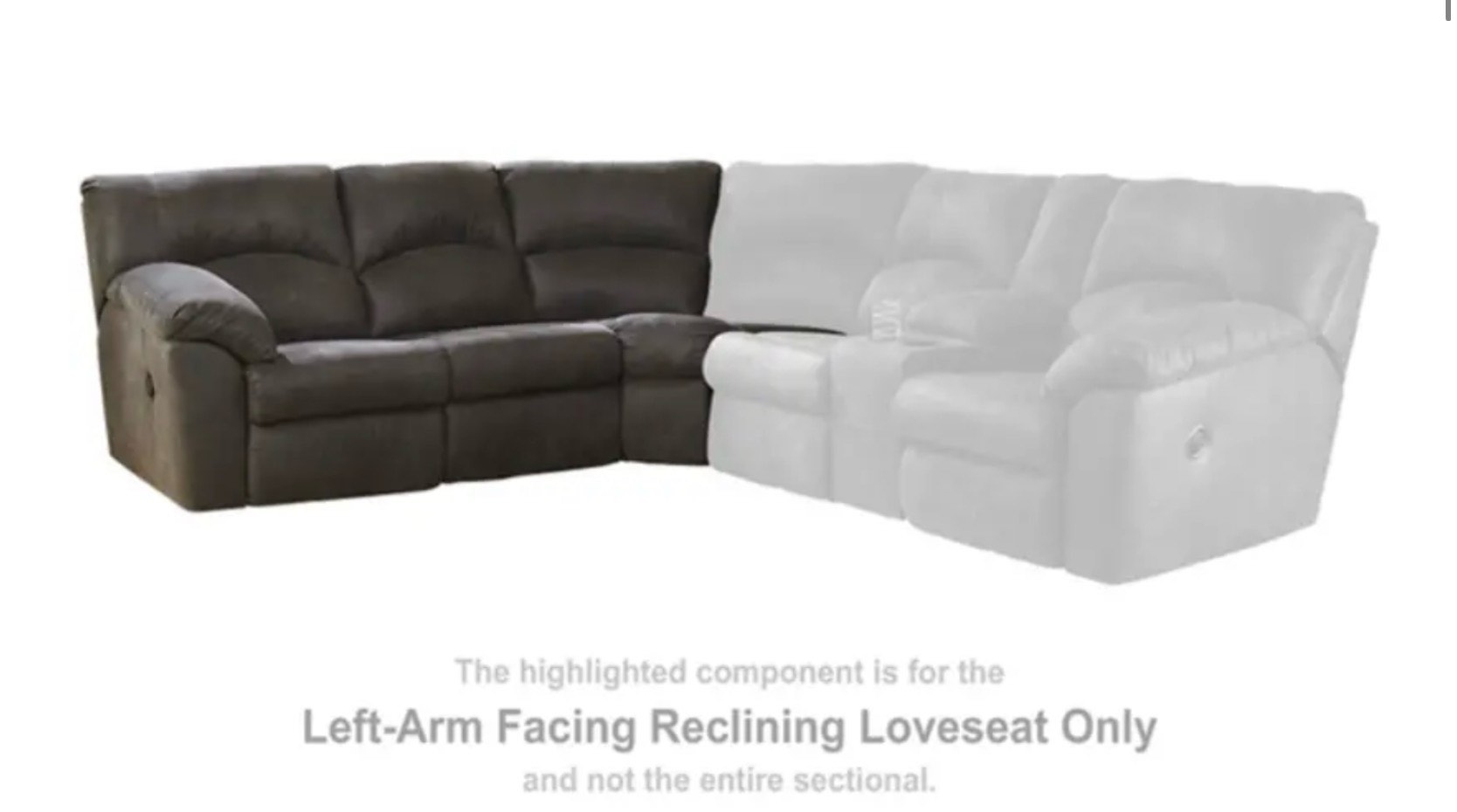 Pewter Laf Single Reclining Loveseat