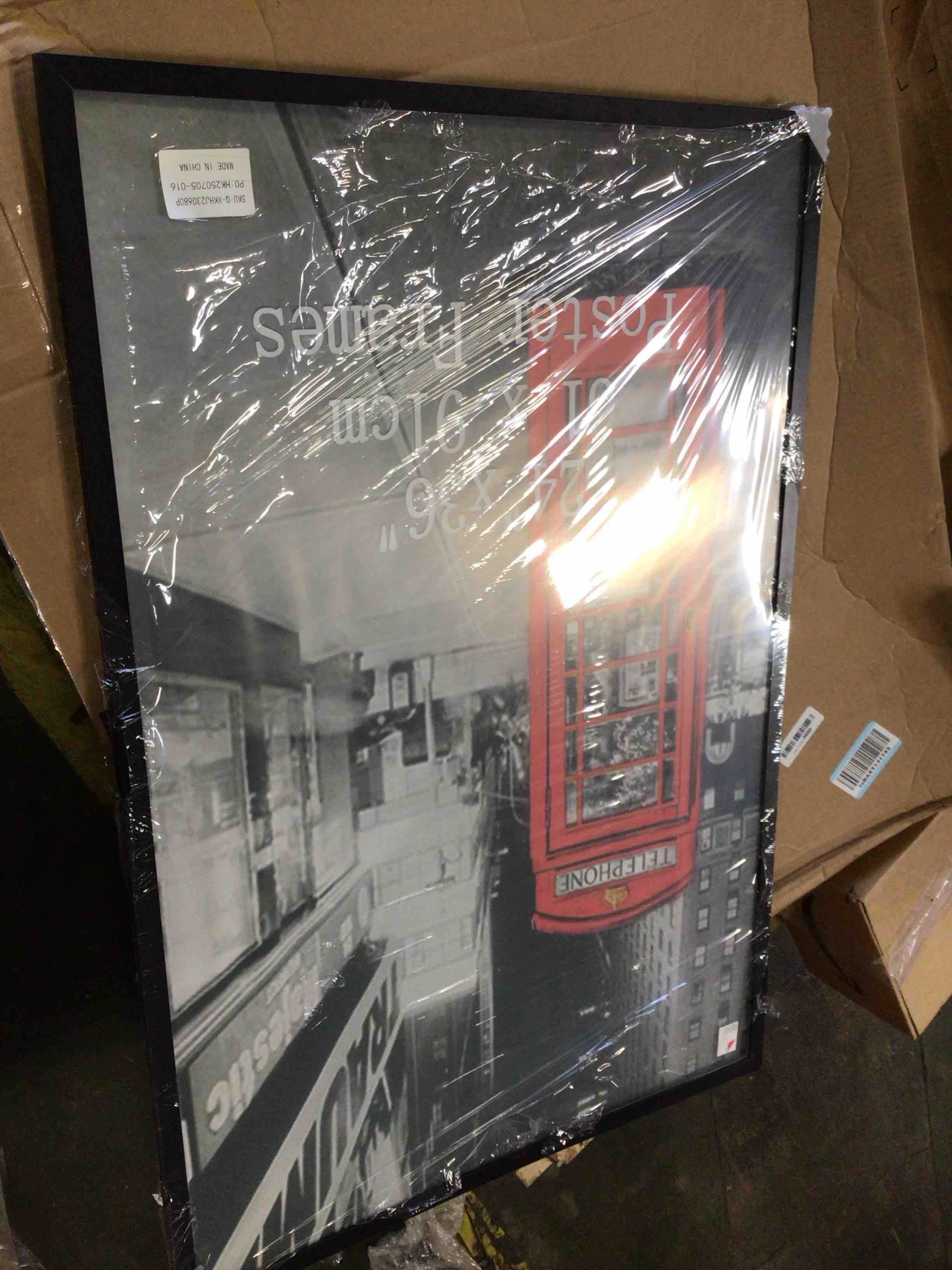 Condition photo showing Good Condition for lavezee 24x36 poster frame black display 24 x 36 inch photo picture frame for wall, metal 24 by 36 frame for wedding christmas birthday thanksgiving mother's day black 24x36