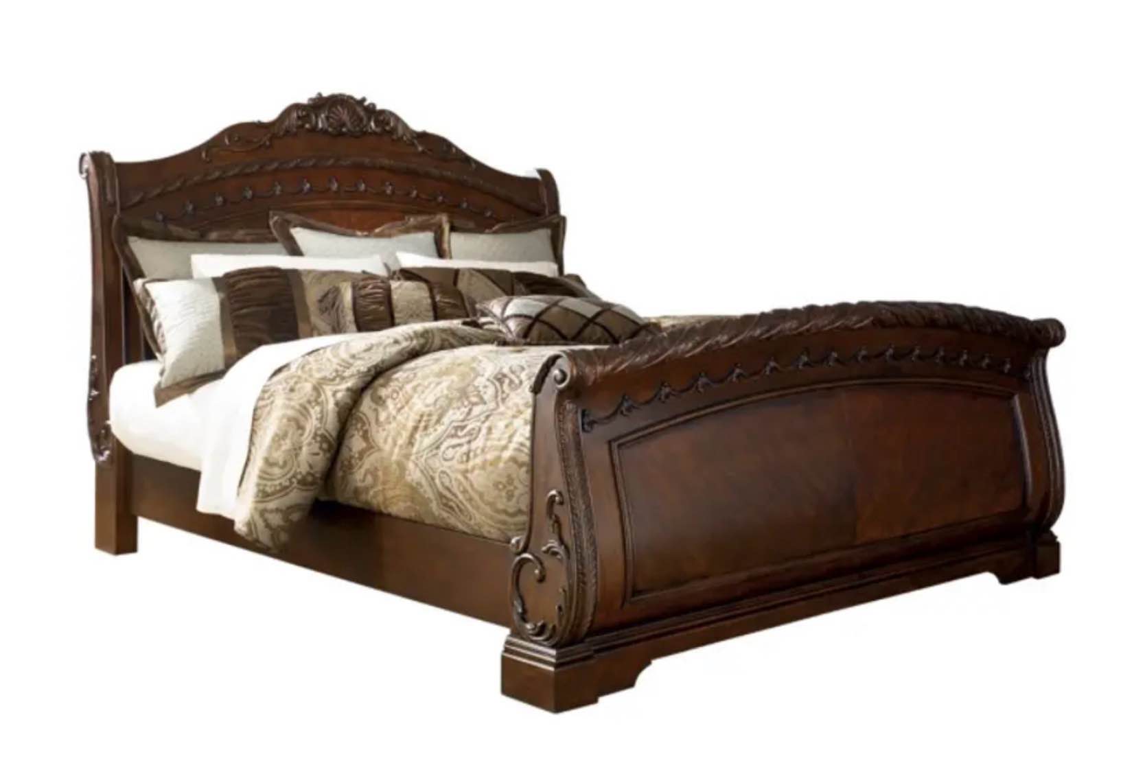 North Shore - Dark Brown Queen Sleigh Bed