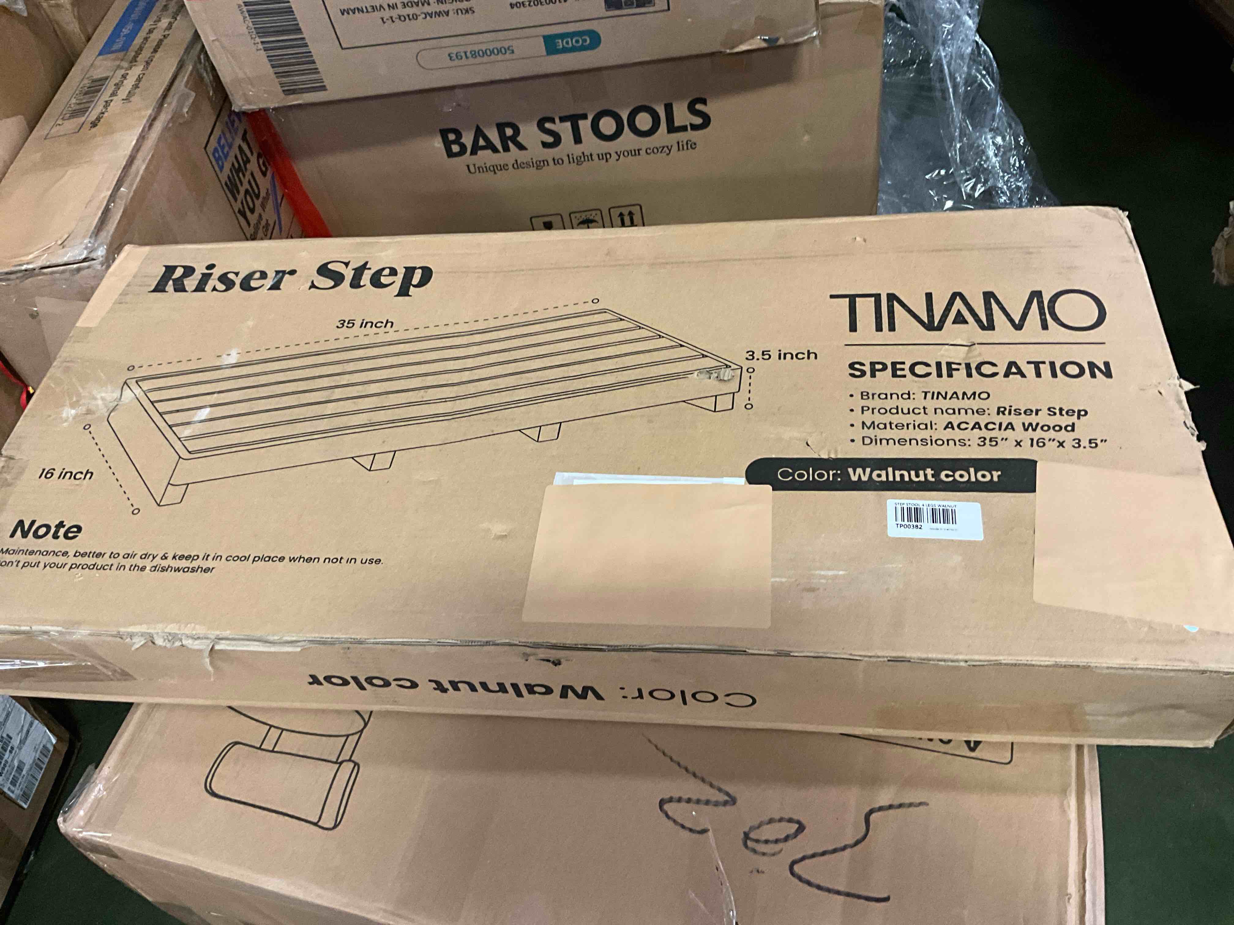 Condition photo showing New/Like New for tinamo 3.5" one step stool for elderly (no assemble required)- acacia wood high riser step stool for bed - 550 lbs wooden mobility stepping stools for adults, kids/bedside, bathroom, kitchen, garden