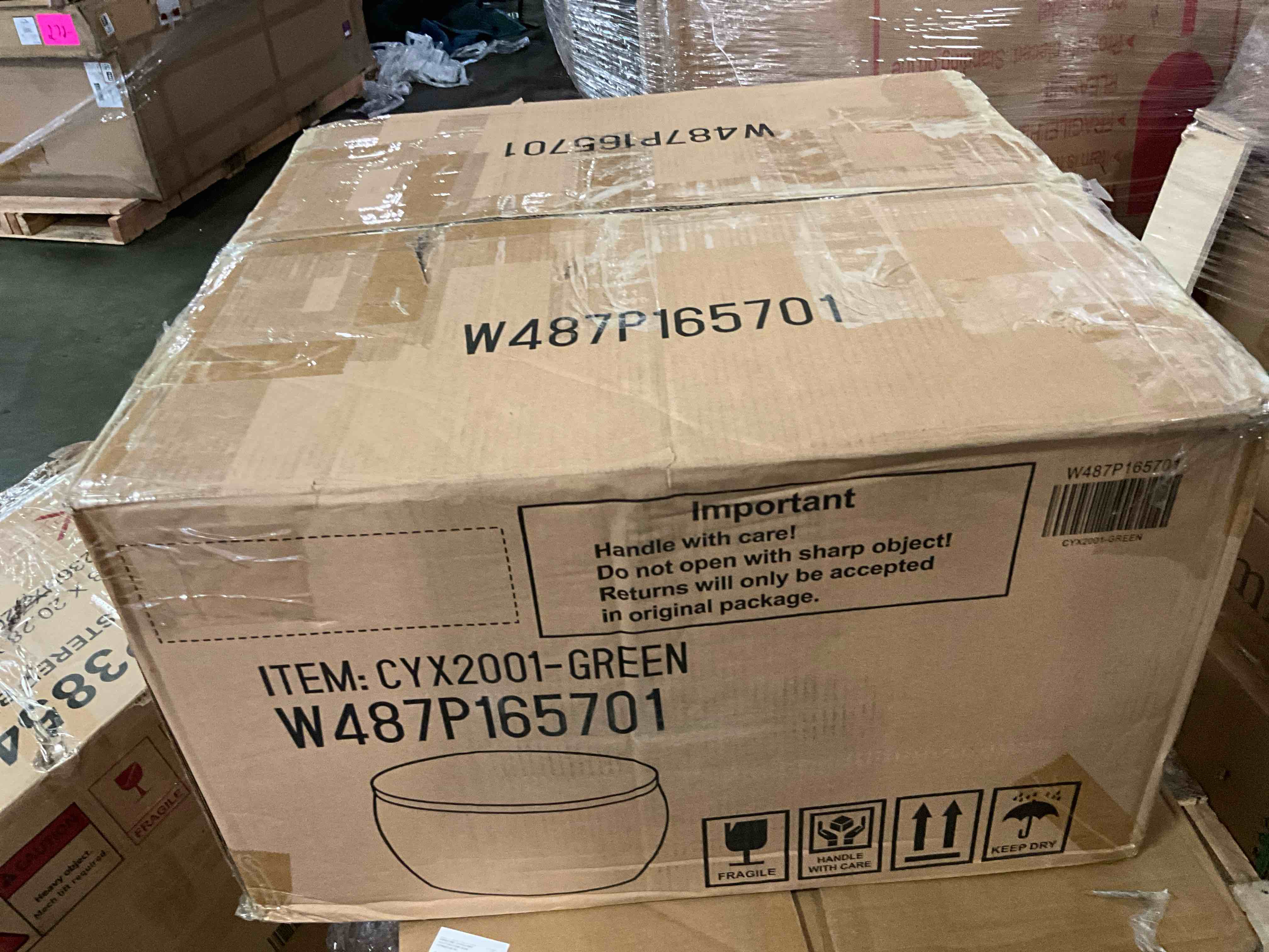 Condition photo showing New/Like New for 2-piece set round chenille storage ottoman, equipped with a drum shaped small stool, storage space, and mdf made desktop panel (green, 25"x25"x14.7"