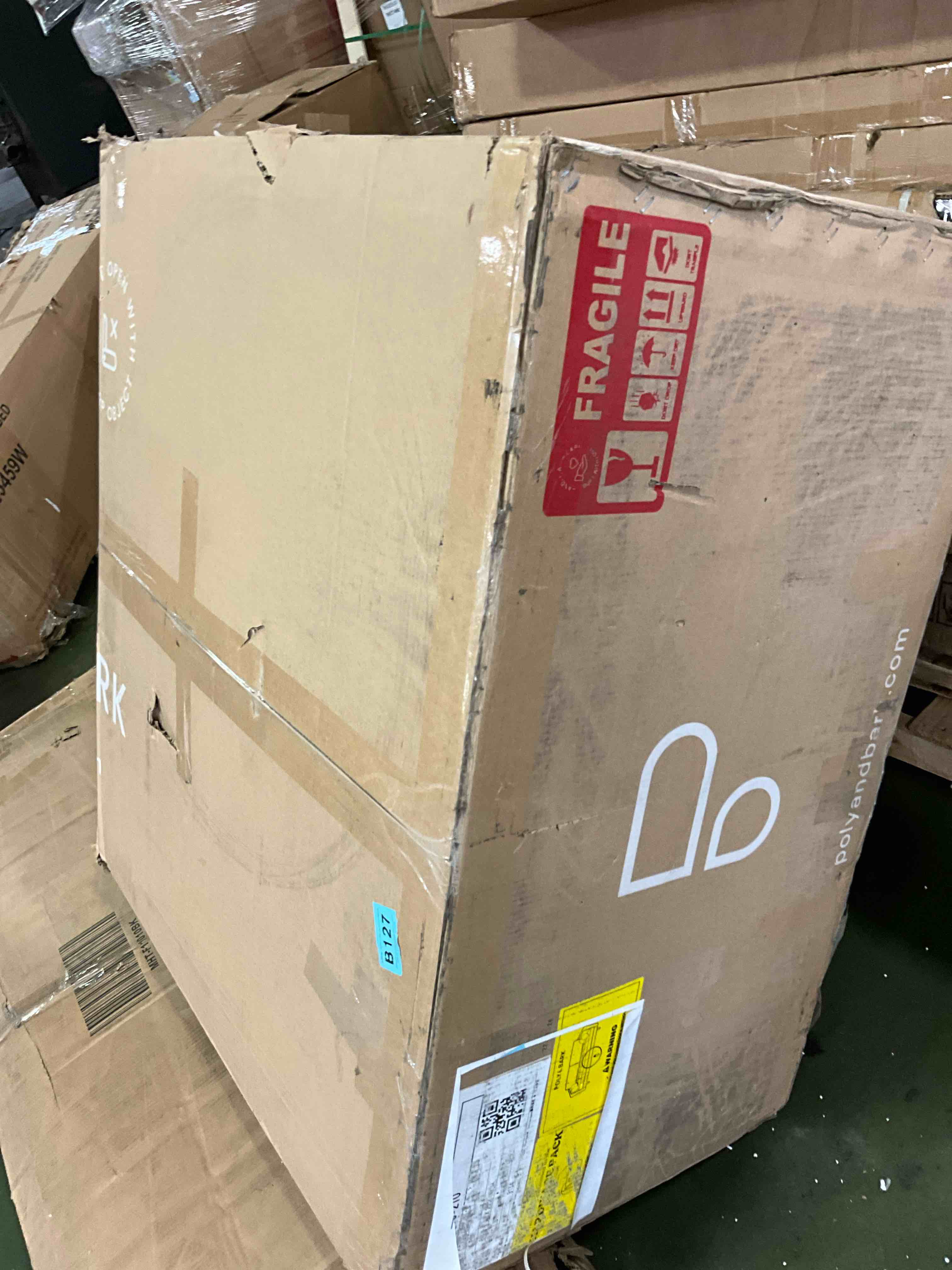 Condition photo showing New/Like New for napa 88.5” leather sofa