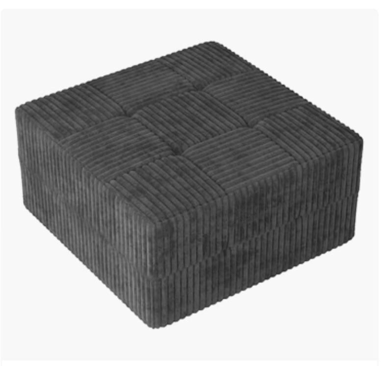 Gecheer Ottoman Sofa, Compressed Sectional Sofa Modern Minimalist Corduroy Couch for Living Room Bedroom, - Grey
