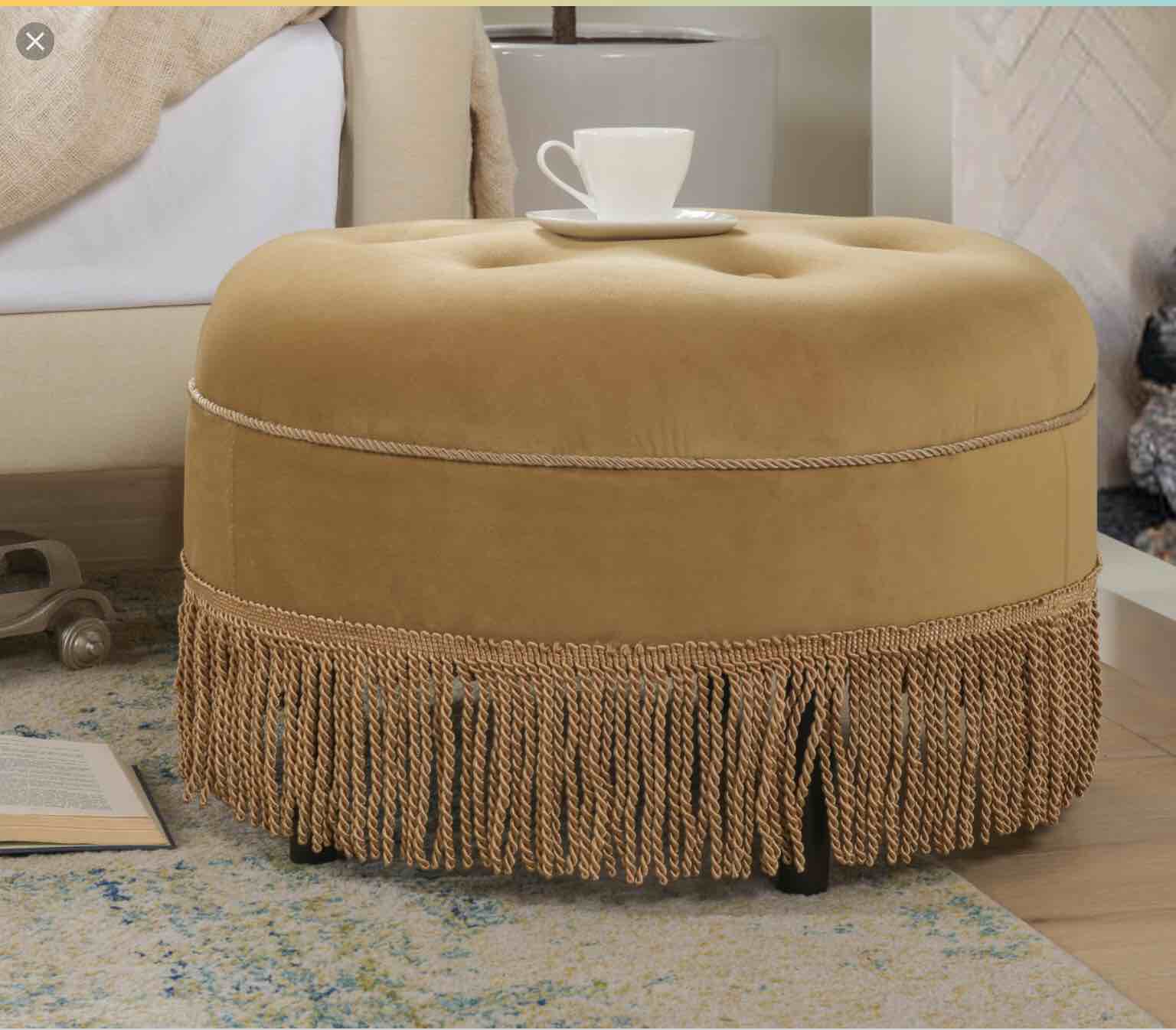 Jennifer Taylor Home 2345-959 Yolanda Ottoman, Gold