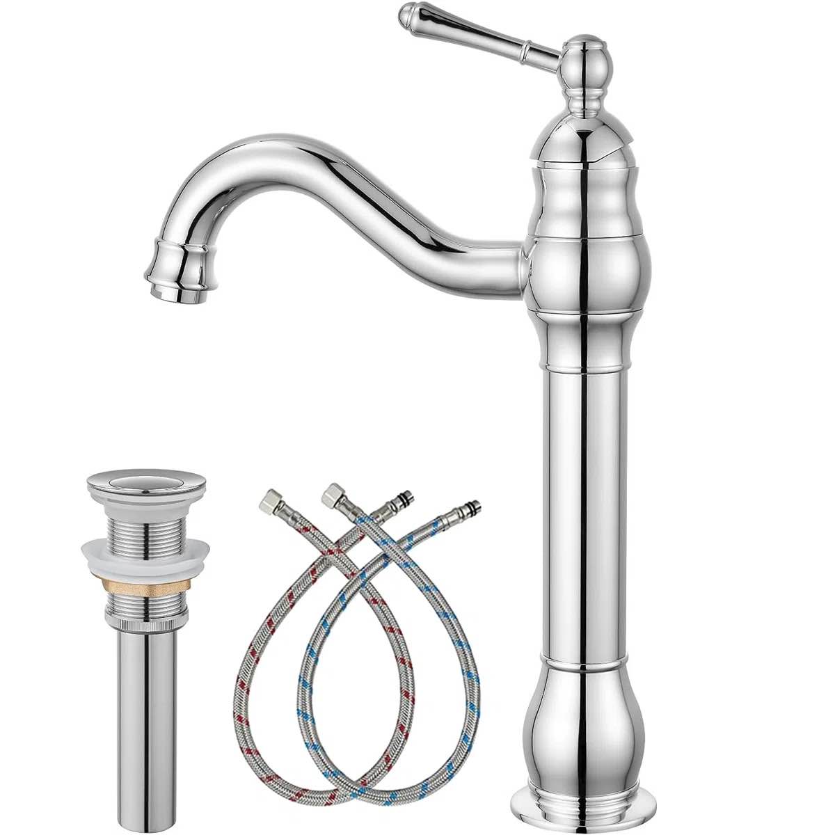 Vessel Sink Faucet Single-handle Bathroom Faucet with Drain Assembly 6-DSQ-GXW