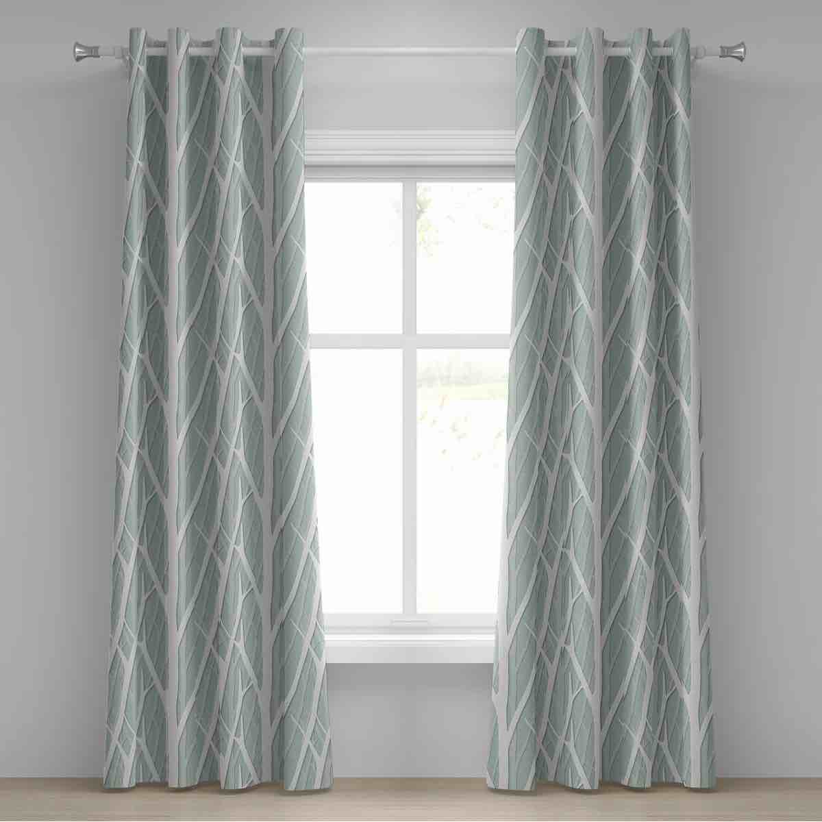 Dakota Fields Trees Grommet Curtain Winter Forest Woods Pattern 50" x 108" Coconut and Almond Green