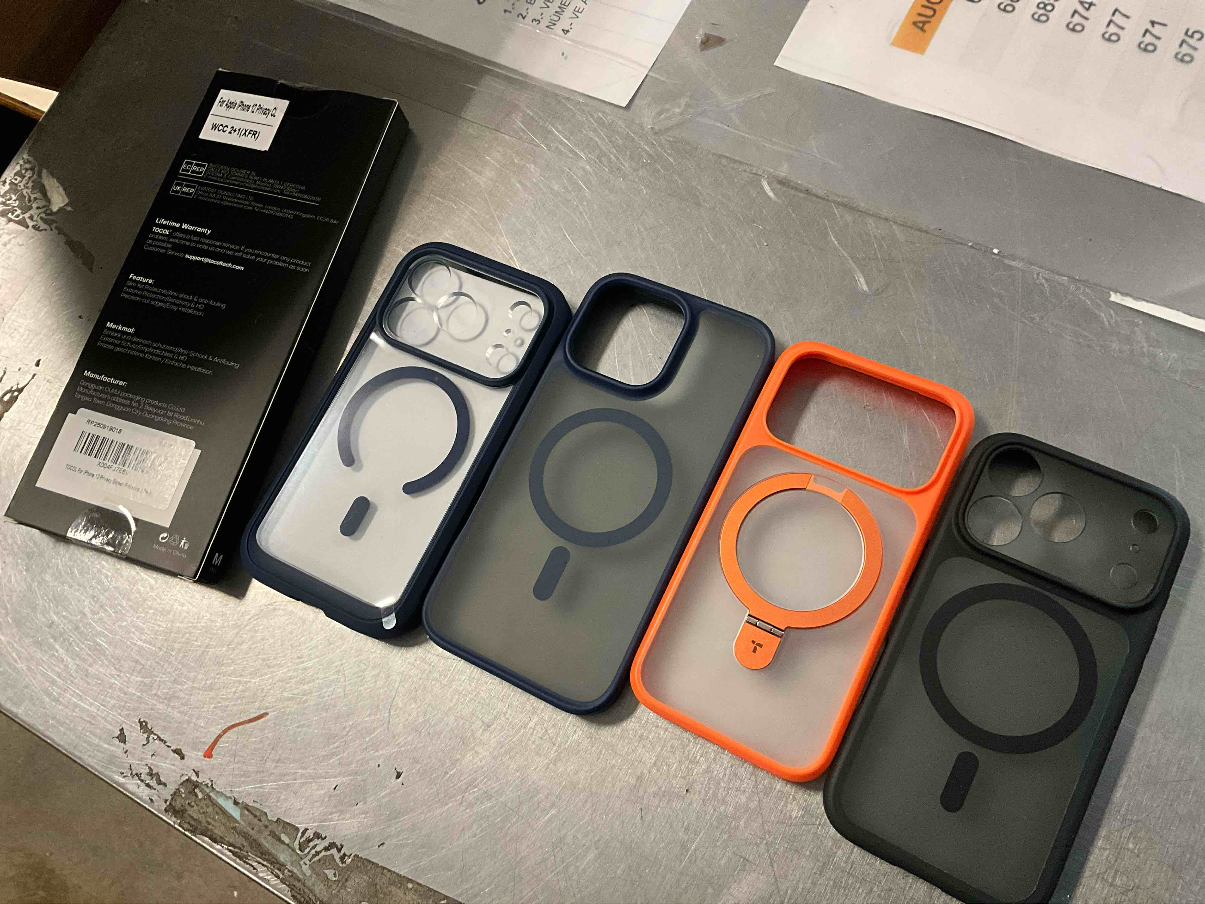Assorted iPhone Cases(4) and screen protector (1) 