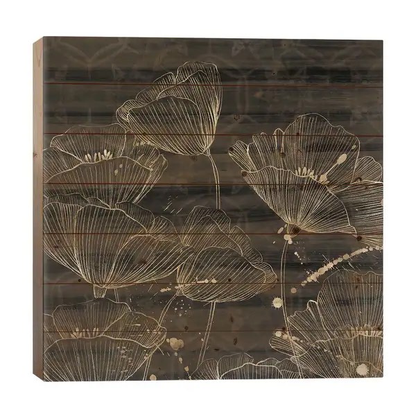 Midnight Blossoms II Print On Wood by Aria K - Multi-Colo