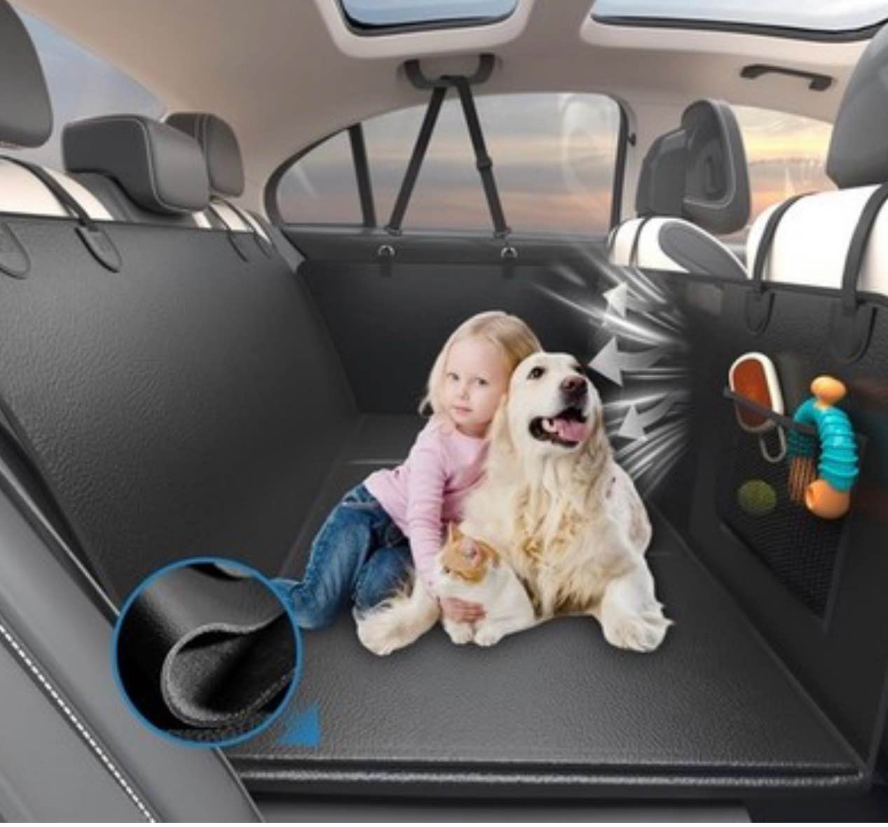 Dog Car Back Seat Extender PU Leather ,similar 