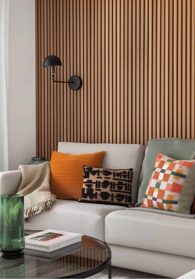  Acoustic Wall Panel with 7 Slat Wood Veneer