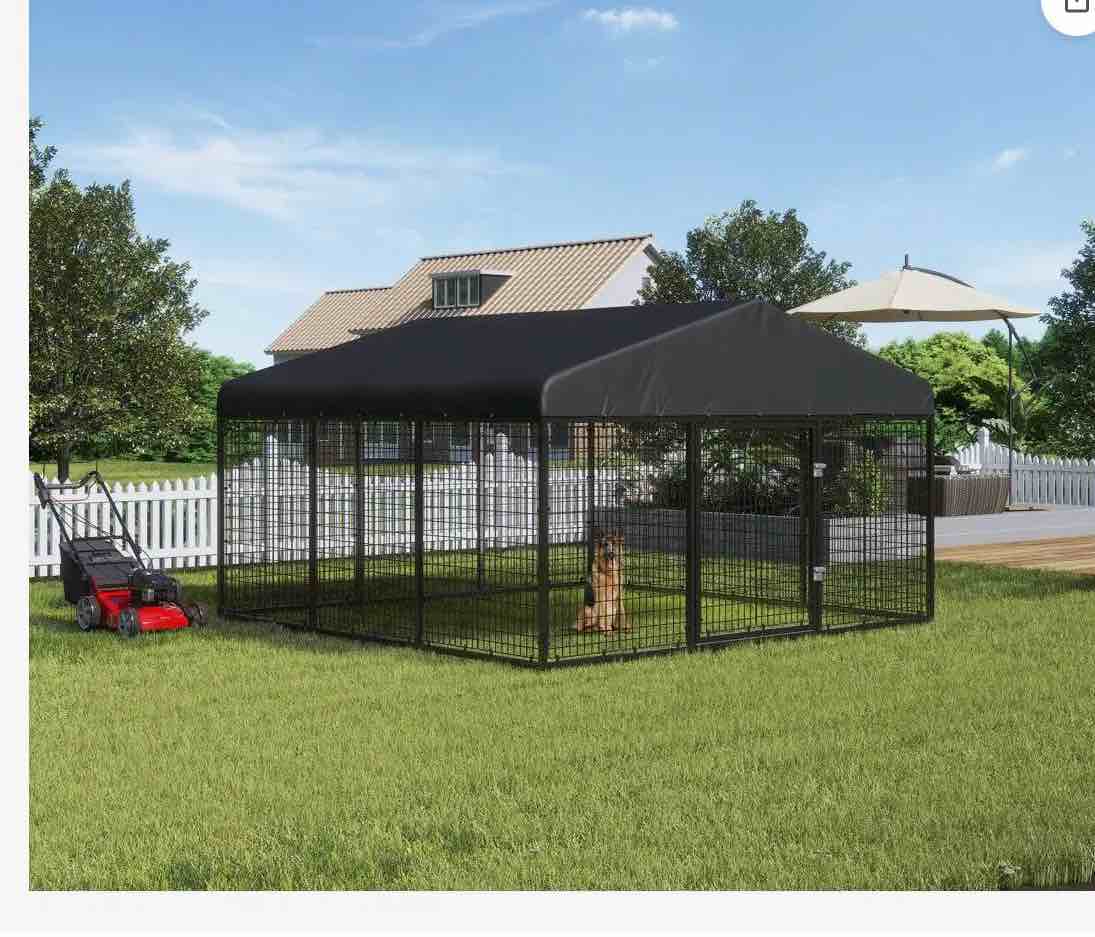 Pet Only Large Black Qutdoor Dog Kennel,Heavy Duty Dog Ca,imcomplete 