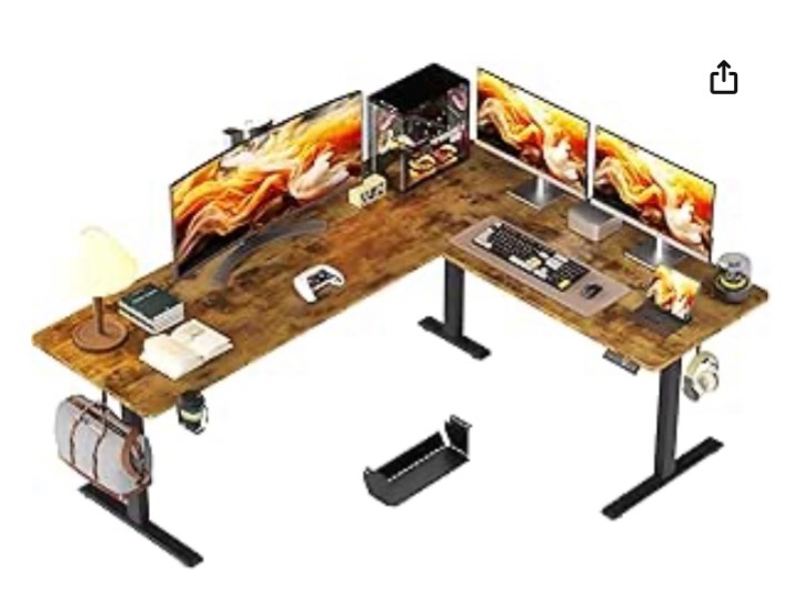 OdinLake S4 Home Office L Shaped Standing,Dimensions.55.1* 28.2*5.7inch , 140*71.5(14.5 C!