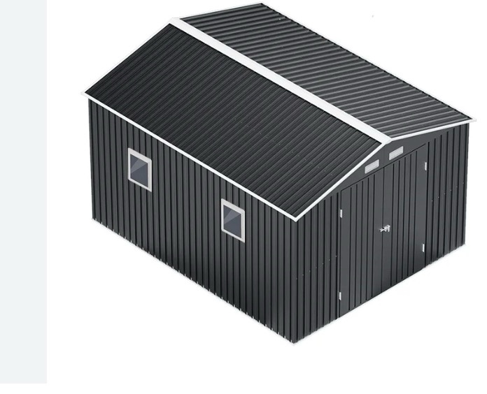 Two- window steel shed for garden and patio, only a part ,imcomplete 