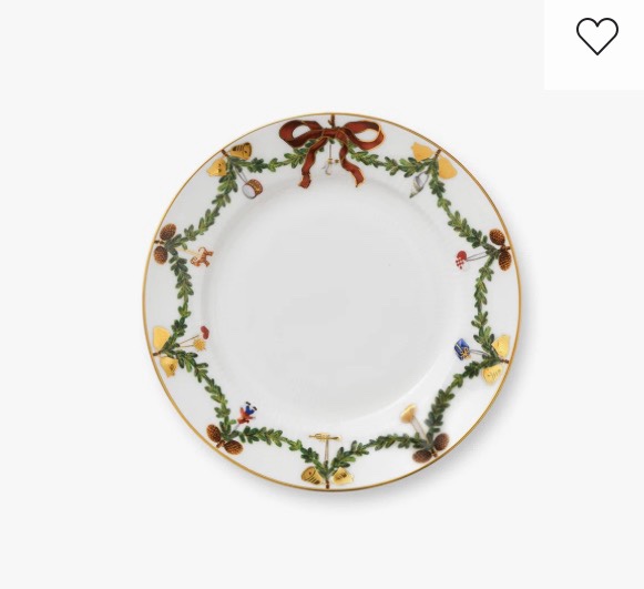 Star Fluted Christmas Royal Copenhagen 7.4803" Bone China Salad or