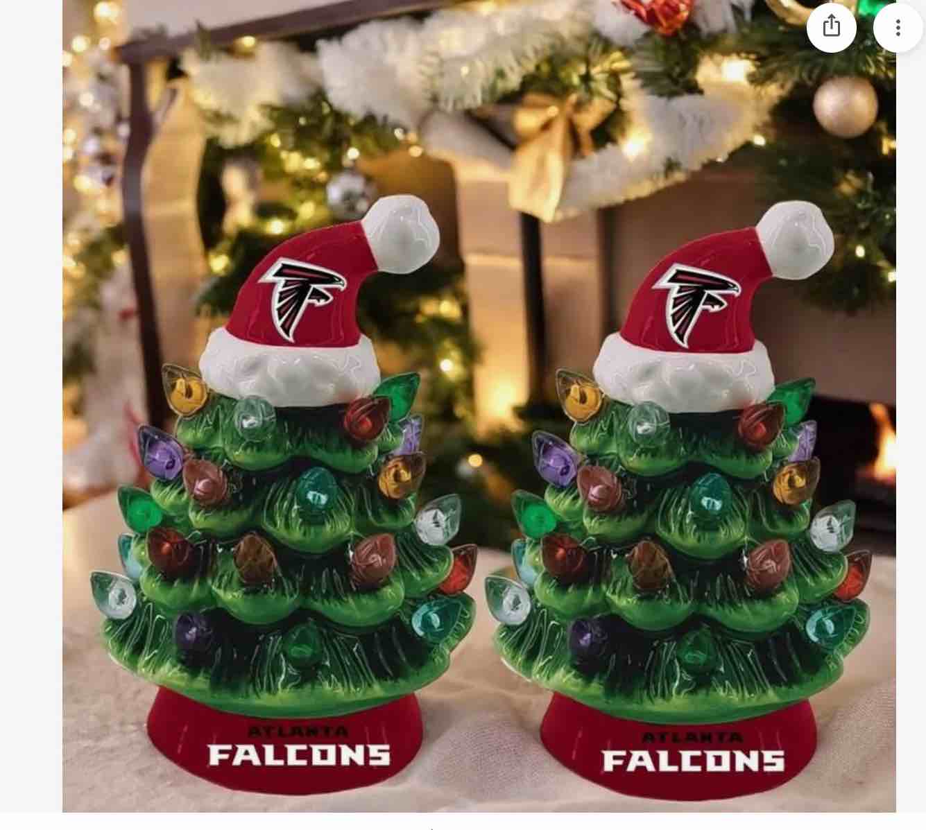 Atlanta Falcons 2-Pack 4" Ceramic LED Christmas Tree Set Your Price: $34.99
