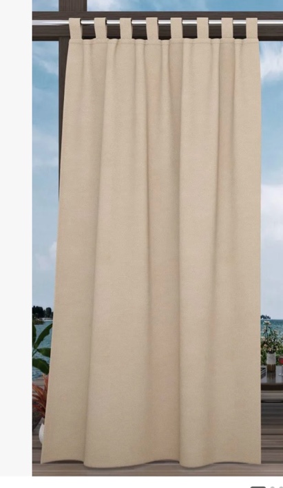Abba Solid Room Darkening Thermal Outdoor Tab Top Single Curtain  1 pack 