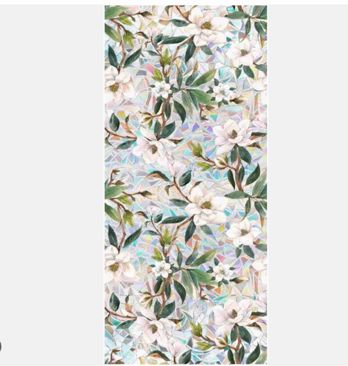 Rotro Gardenia Flowers Window Privacy Film, Gardenia Stained Glas
