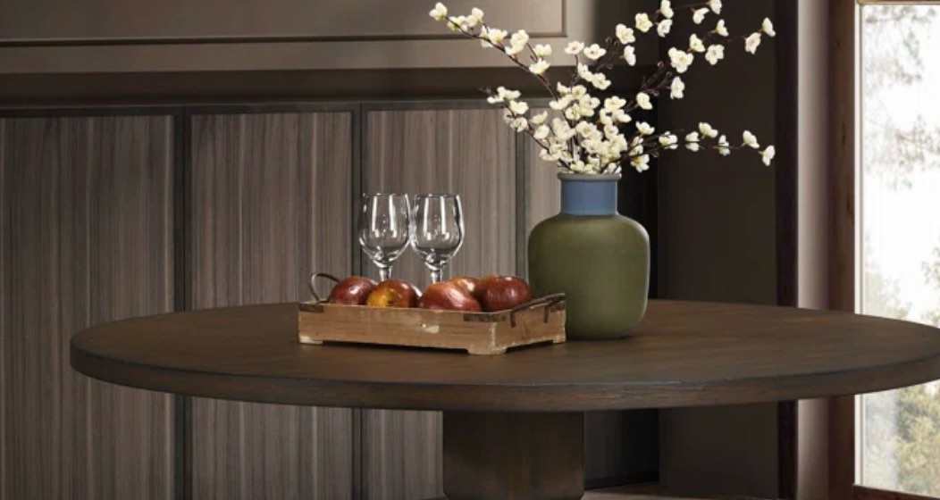 Keltner Round solid wood base Dining table 