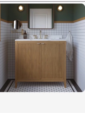 Kendal Platform Vanity | Ready to Assemble Alsup 36” color Gris,Small