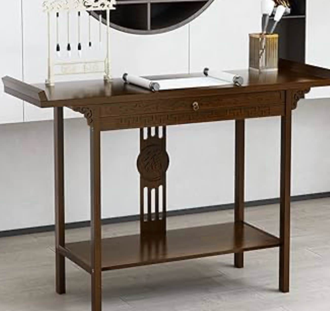 Tall Side Table?Vintage-Style Solid Wood Sofa Table Compact Console Table Hallway Entrance Table for Dining Room Great Room Living.small