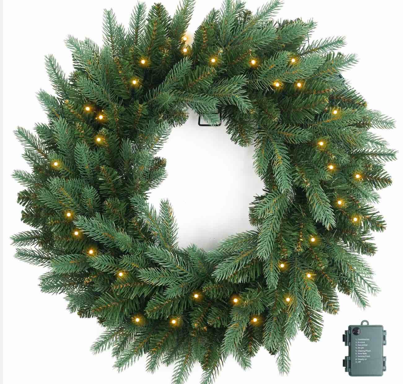 CLASSIC GREEN WREATH24” pre-lit Martha Stewart 