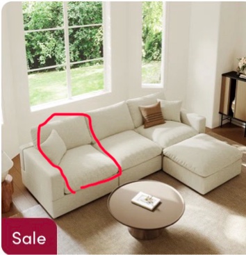 Upholstered Sofa, Cloud Couch Modular Sectional Sofa Couch for Livi, imcomplete .only two small parts and the little legs 