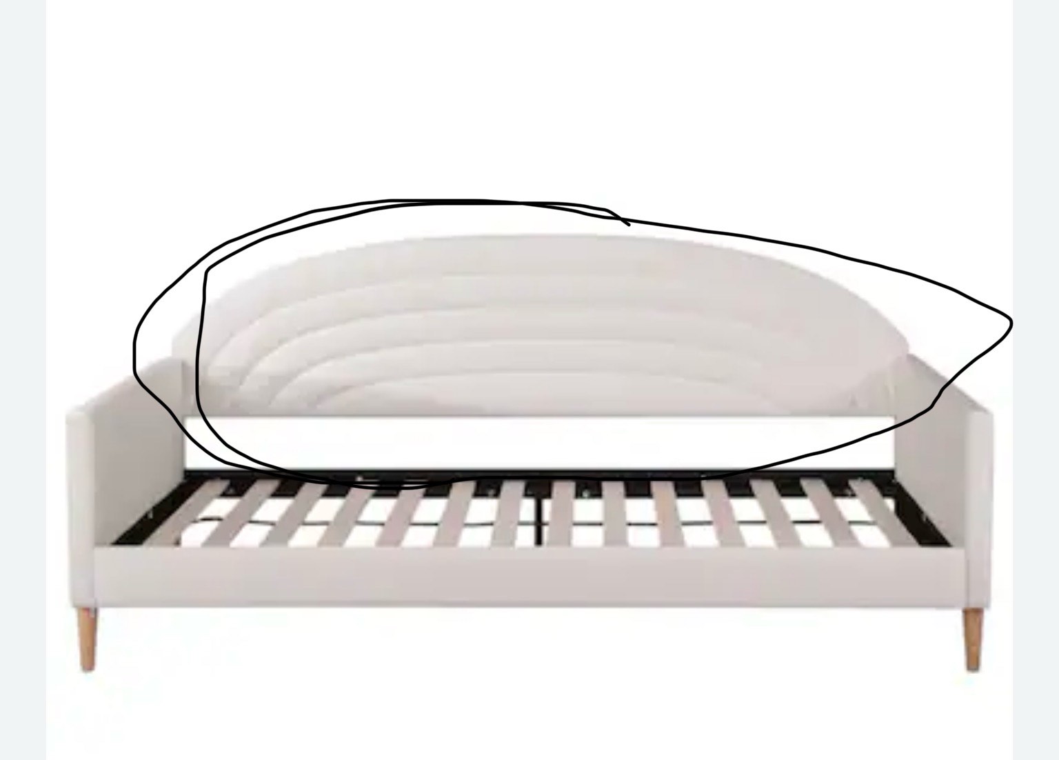 Slickblue Twin Size Mid-Century Modern Velvet Upholstered Daybed with Full Backrest . imcomplete only the backrest is missing 