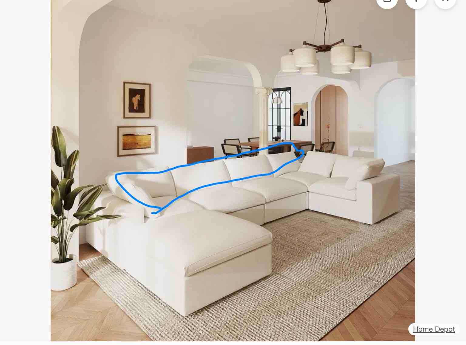 Upholstered Sofa, Cloud Couch Modular Sectional Sofa Couch for Livin, imcomplete -:Six parts of this armchair 