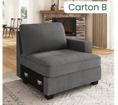 Sopra 1 Piece Corduroy Modular Sectional Corner Seat B